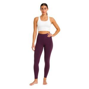NEW Yogalicious Medium Dark Purple / Plum Mid Rise Leggings Athleisure Yoga